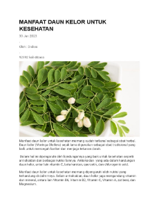 Manfaat daun kelor untuk mengatasi nyeri sendi